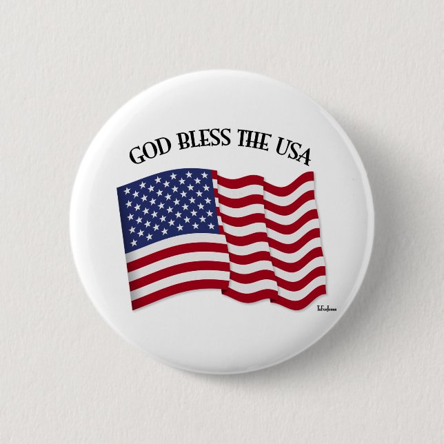 GUD VÄLSIGNE USA med USA-flagga Knapp (Framsida)