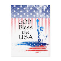 Gud välsigne USA Staty av frihet, amerikansk flagg