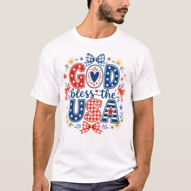 Gud välsigne USA T Shirt (Framsida)