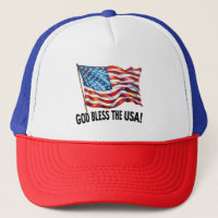 Gud välsigne USA Viftande amerikansk flagga Konst 
