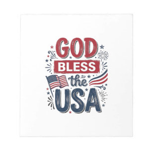 Gud välsigne USA Vintage Patriotisk Tro Skjorta De Anteckningsblock