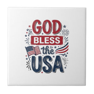 Gud välsigne USA Vintage Patriotisk Tro Skjorta De Kakelplatta
