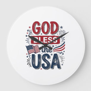 Gud välsigne USA Vintage Patriotisk Tro Skjorta De Stor Klocka