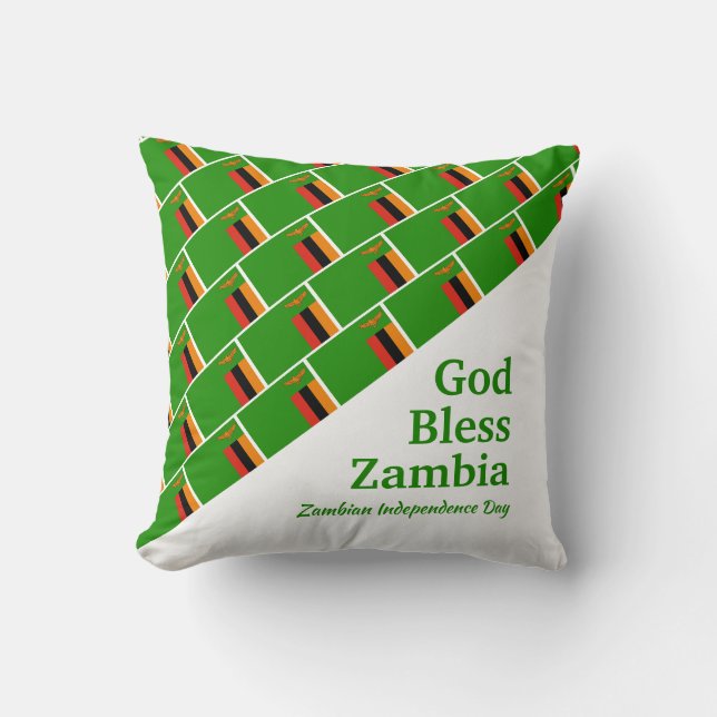 GUD VÄLSIGNE ZAMBIA Anpassad skrifttext Kudde (Framsida)