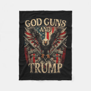 Gud Vapen Och Trump 2:a Förändringsflagga Örn Fleecefilt