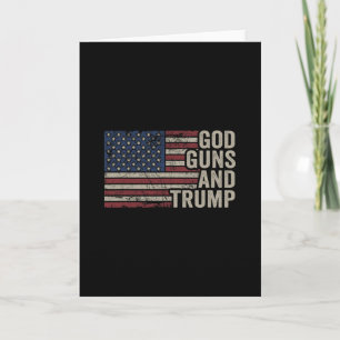 Gud Vapen Och Trump - Pro Gud Vapen Rolig Republik Kort