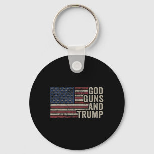 Gud Vapen Och Trump - Pro Gud Vapen Rolig Republik Nyckelring