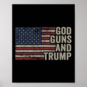 Gud Vapen Och Trump - Pro Gud Vapen Rolig Republik Poster