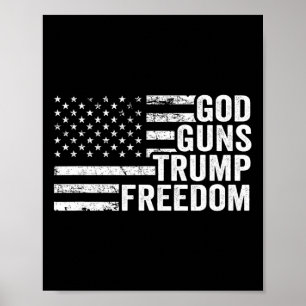 Gud Vapen Trump Frihet - Kristet Roligt Pro Vapen Poster