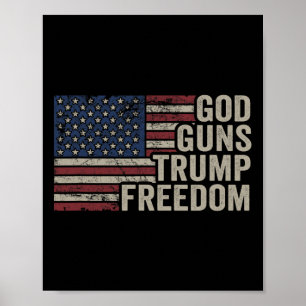 Gud Vapen Trump Frihet - Pro Vapen Usa Flagga Roli Poster