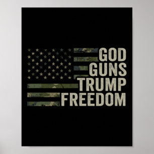 Gud Vapen Trump Frihet - Rolig Kamouflage Pro Vape Poster