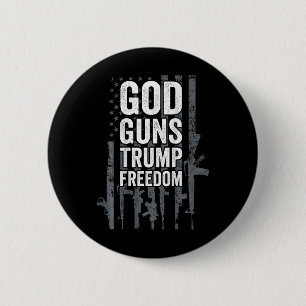 Gud Vapen Trump Frihet - Rolig Pro Vapen Usa Flagg Knapp