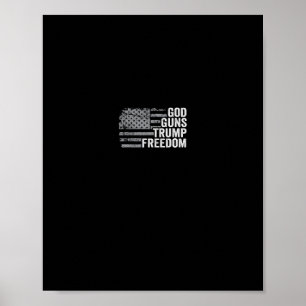 Gud Vapen Trump Frihet - Roligt Kristet Pro Vapen Poster