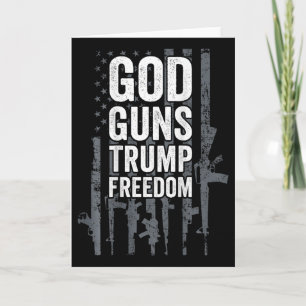 Gud Vapen Trump Frihet - Roligt Pro Vapen Usa Flag Kort