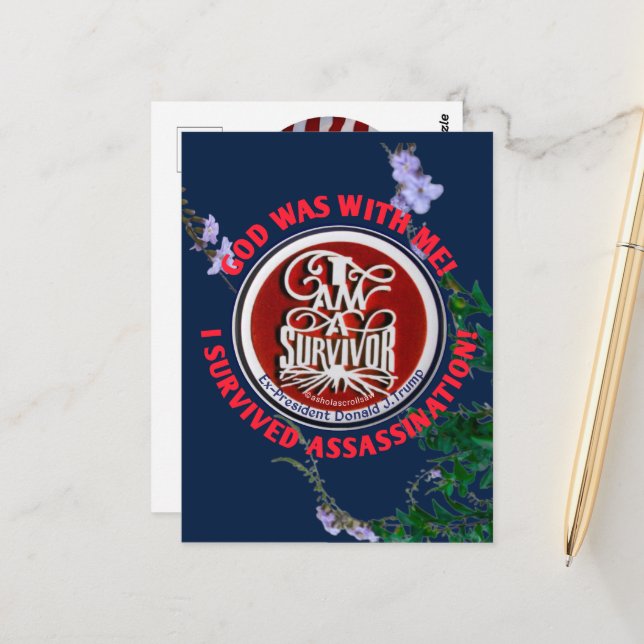 "GUD VAR MED MIG " JAG ÄR EN ÖVERLEVARE        Vyk Vykort (Fram/Back In Situ)