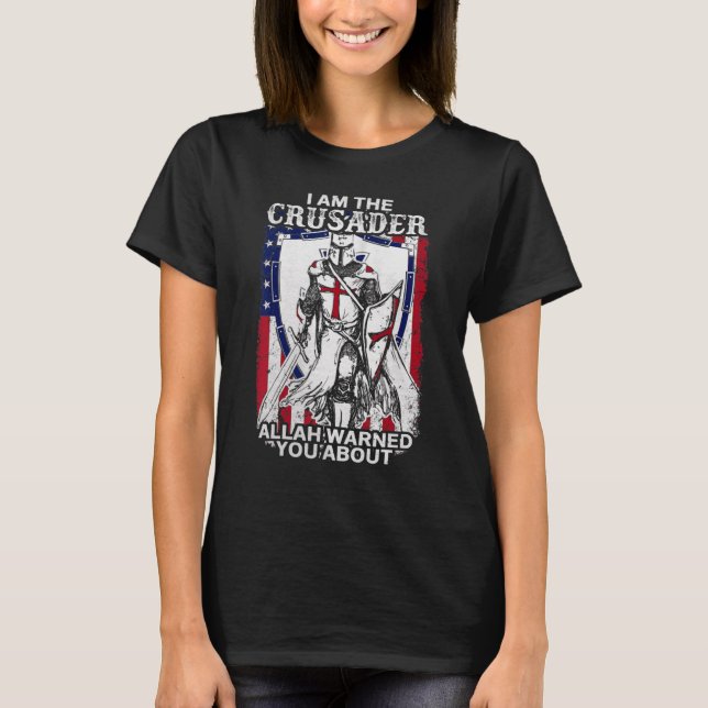 Gud varnade dig för Amerika Flagga Crusa T Shirt (Framsida)
