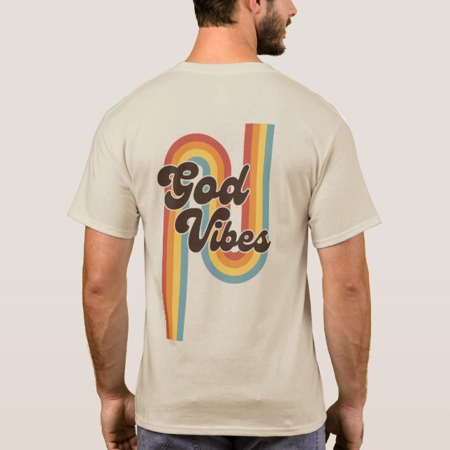 Gud Vibes Vintage Retro Faith Christian T Shirt (Baksida)