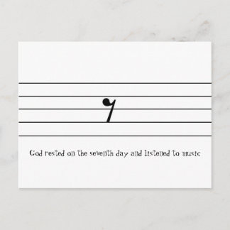 Gud vila på sjunde dagen och lyssnade på... vykort