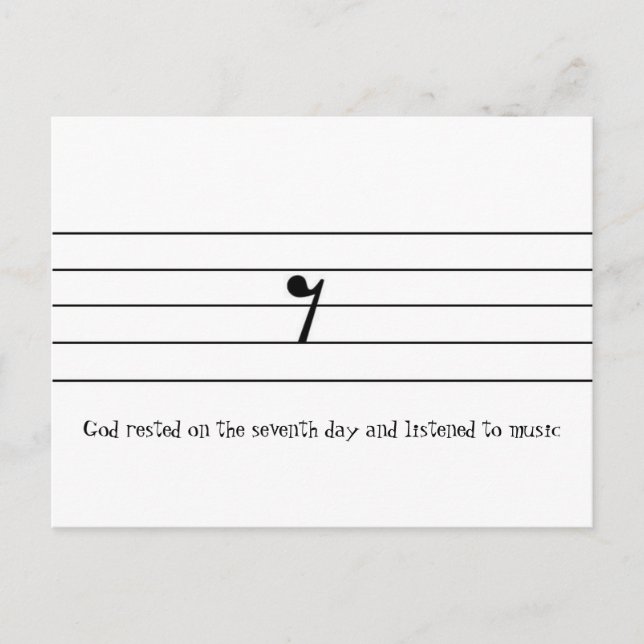 Gud vila på sjunde dagen och lyssnade på... vykort (Framsida)