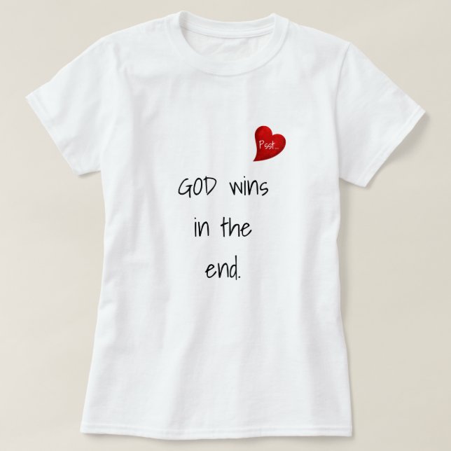 Gud vinner cute inspirationsinriktad text på två s t shirt (Design framsida)