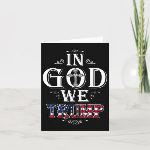 Gud We Trump 2024 American Flagga Patriotic Christ Kort