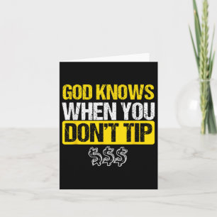 Gud White Tip Bartender Barman Servitör Pub Gift Kort