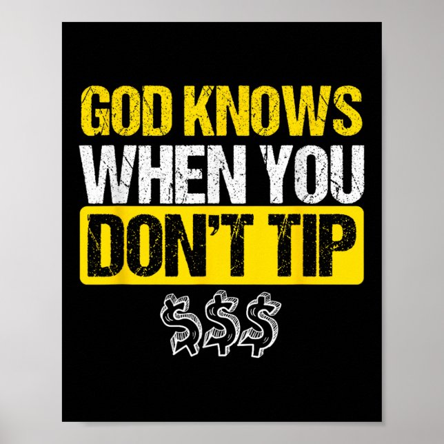 Gud White Tip Bartender Barman Servitör Pub Gift Poster (Framsidan)