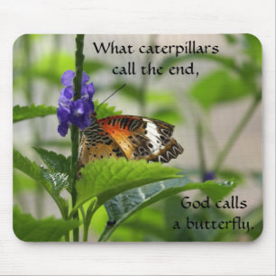 Gudappeller en fjäril. Mousepad Musmatta