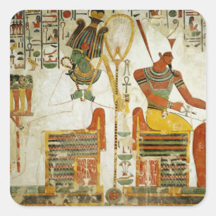 Gudarna Osiris och Atum, från graven av Fyrkantigt Klistermärke