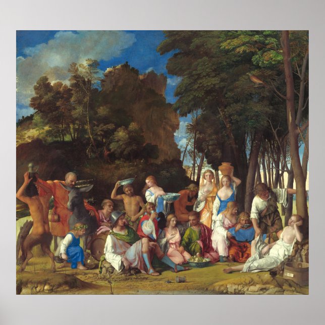 Gudarnas fest - Giovanni Bellini Fint konstaffisch Poster (Framsidan)