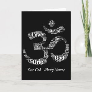 Gudarnas namn i Om-symbol yoga inspirerad Aum  Kort