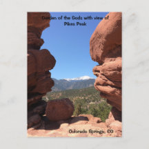 Gudarnas trädgård Colorado Springs vykort