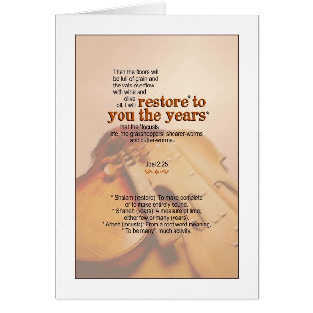 Gudåterställanden åren - Joel 2:25 Hälsningskort (Framsidan)