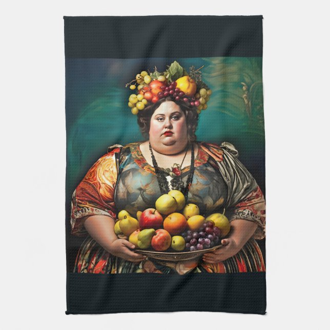 "Guddess gudinna" Colorful Porträtt Kökshandduk (Vertikal)