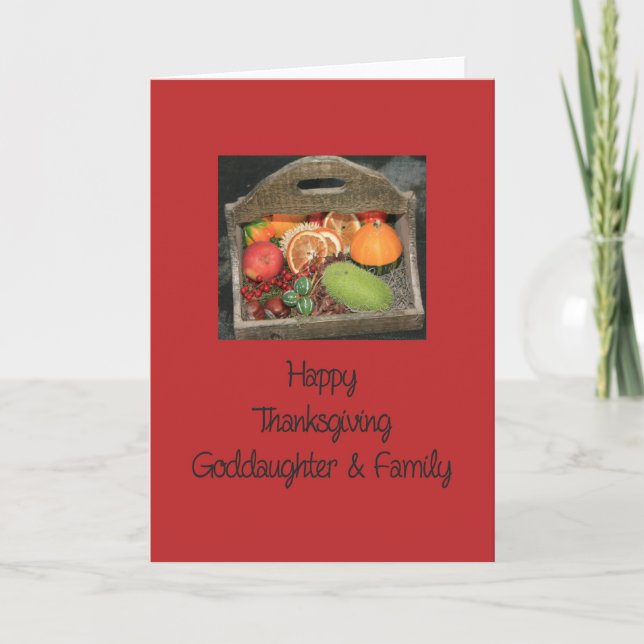 guddotter- och familjekort för Thanksgiving Helgkort (Framsida)