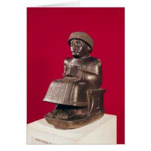 Gudea Prince av Lagash som är hängiven till Hälsningskort