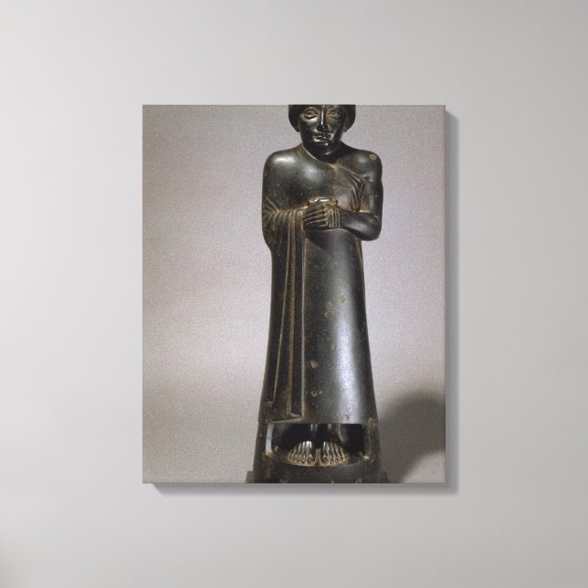 Gudea-statyn, prins of Lagash, Neo-Sumerian, f Canvastryck (Framsida)