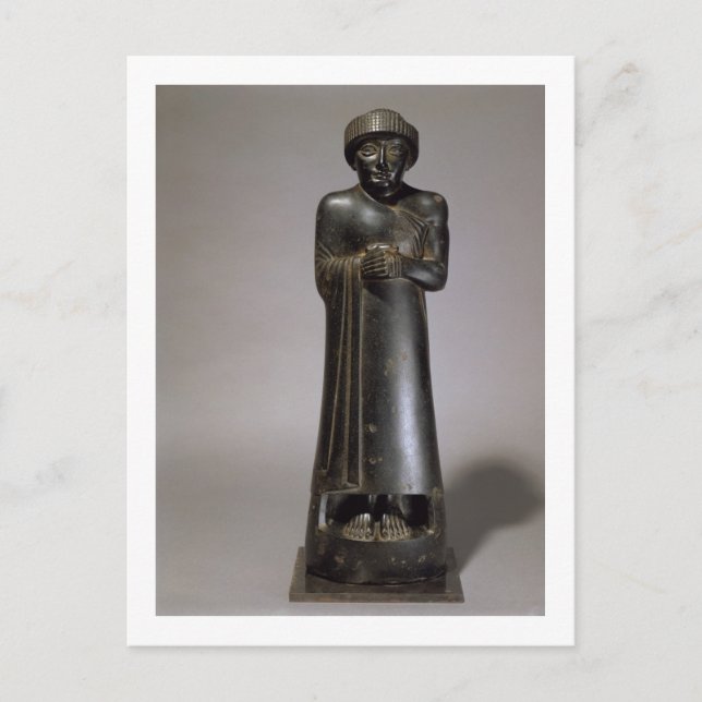 Gudea-statyn, prins of Lagash, Neo-Sumerian, f Vykort (Framsida)