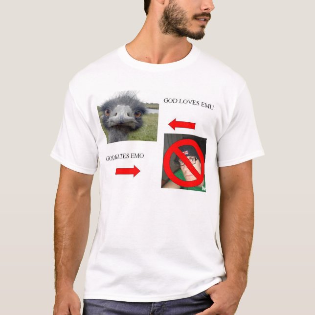 Guden älskar emuen t-shirt (Framsida)
