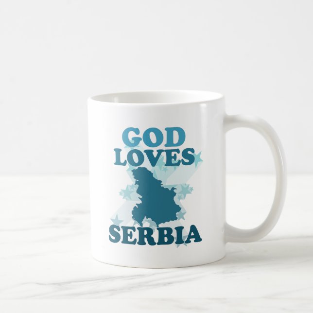 Guden älskar Serbia Kaffemugg (Höger)