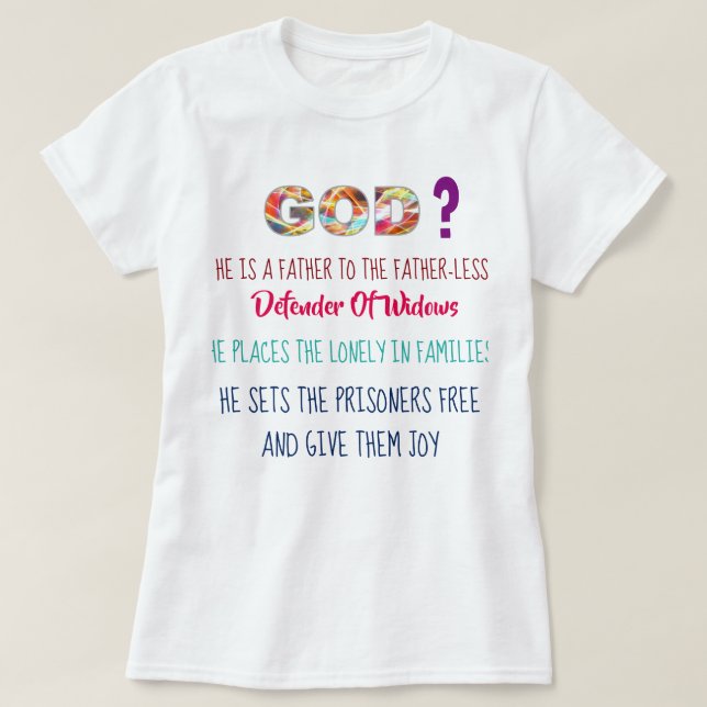 GUDEN är fadern till de faderlösa - Psalm68:5 - T Shirt (Design framsida)