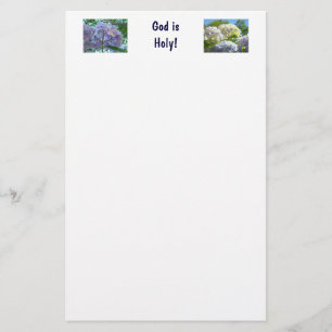 Guden är helig! religiös andlig blommigt för brevpapper