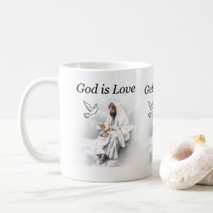 Guden är kärlek, den Jesus muggen Kaffemugg