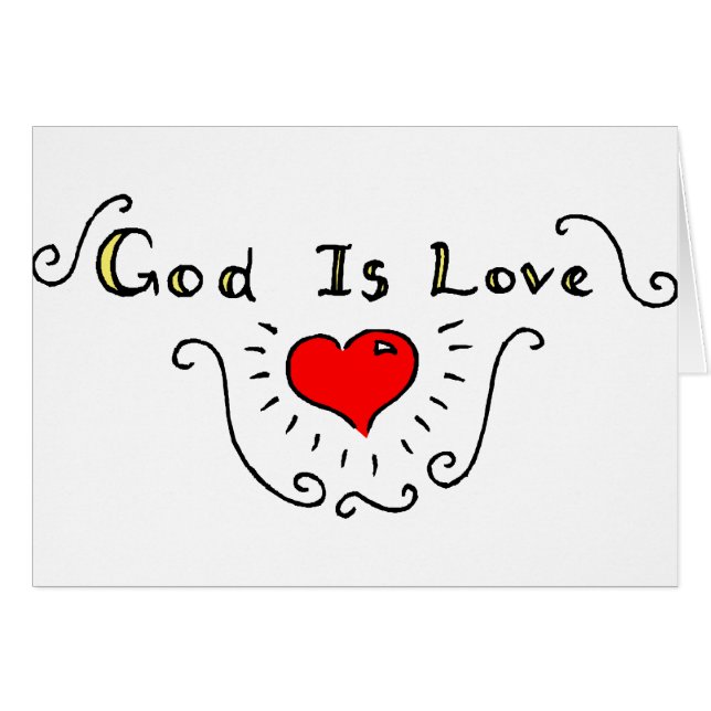 Guden är kärlek hälsningskort (Framsidan Horizontal)
