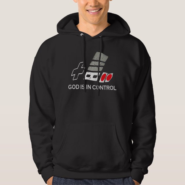Guden är kontrollerar in religiösa GamerHoodies Tröja Med Luva (Framsida)