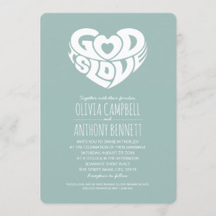 Guden är kristet bröllop för kärlekbibelVerse Inbjudningar