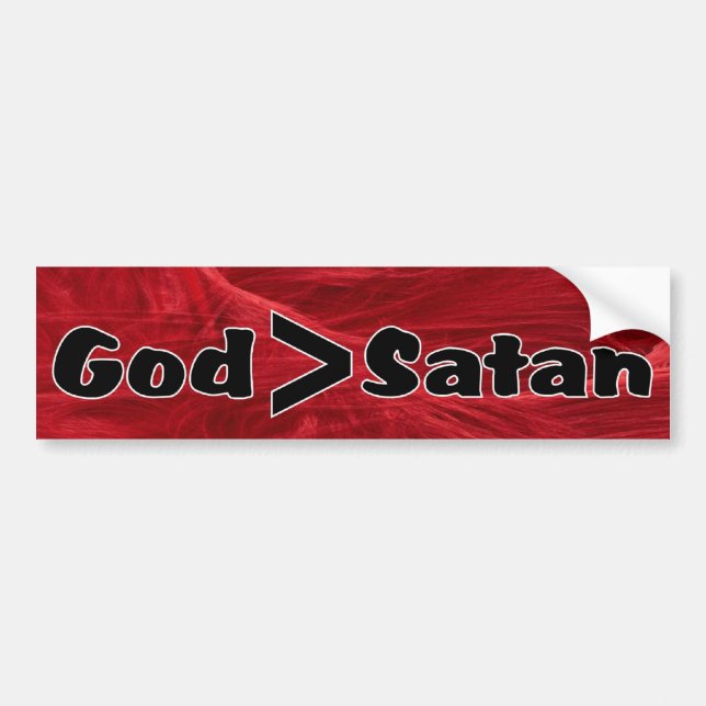 Guden är mer underbar än Satan kristet gåvaobjekt Bildekal (Framsidan)
