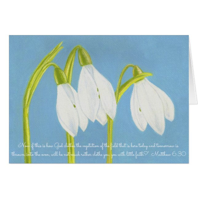 Guden beklär Vegetation Field~Scripture~SnowDrops OBS Kort (Framsidan Horizontal)