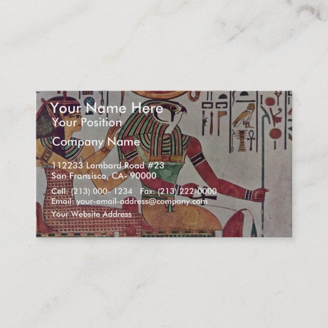 Guden Beträffande-Harakleti Amentit och gudinnan Visitkort (Framsida)