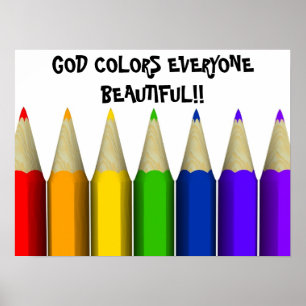 GUDEN FÄRGAR ALLA SOM ÄR HÄRLIG!! …, Religiösan Poster